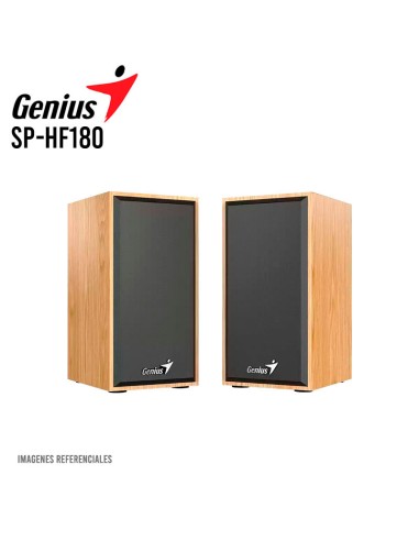 PARLANTE ESTEREO GENIUS SP-HF180, 6W RMS, 3.5MM, USB POWER, MADERA DE PINO