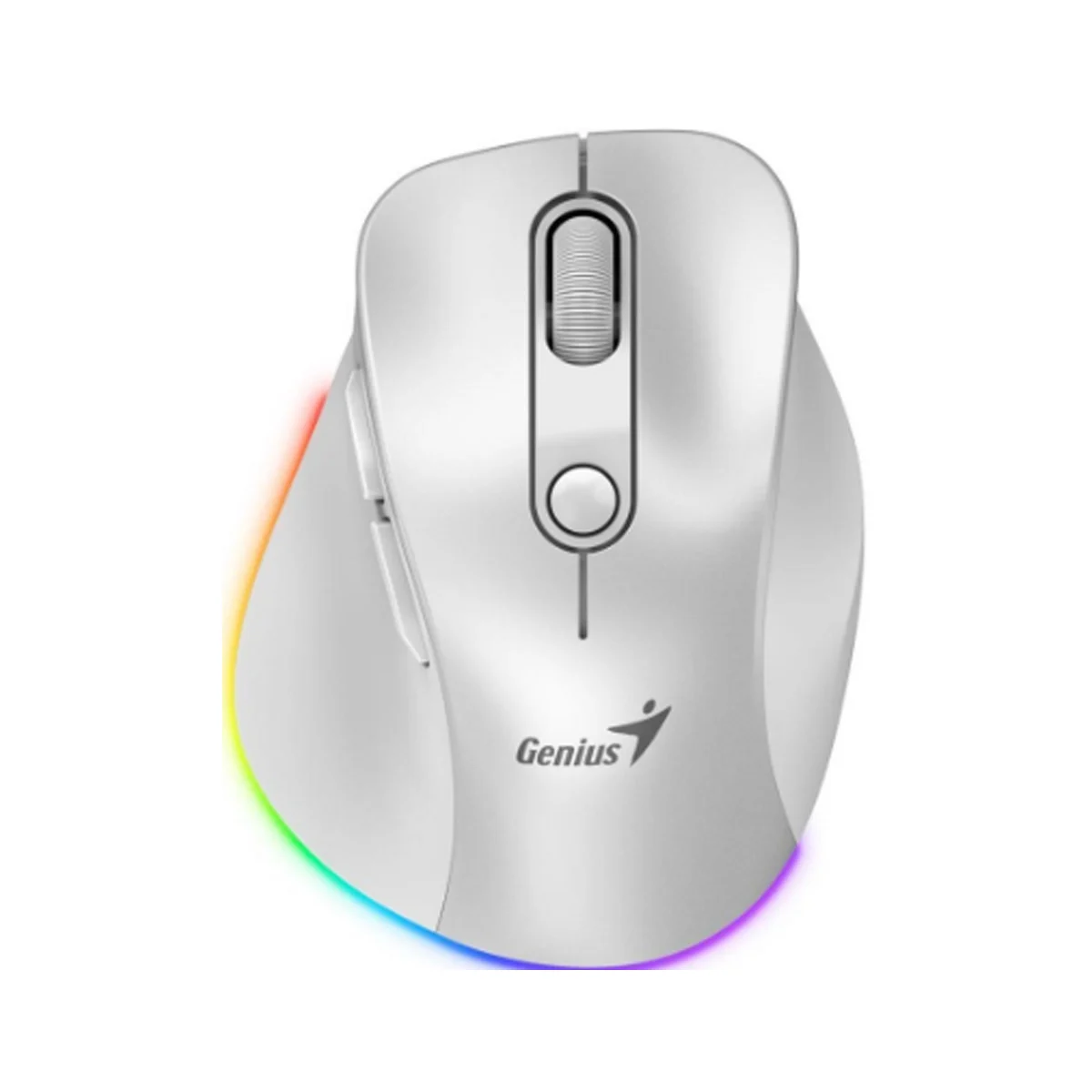 MOUSE GENIUS ERGO 9000S PRO DUAL RECARGABLE WIRELESS/BT 6-BOT SILENT RGB PEARL WHITE