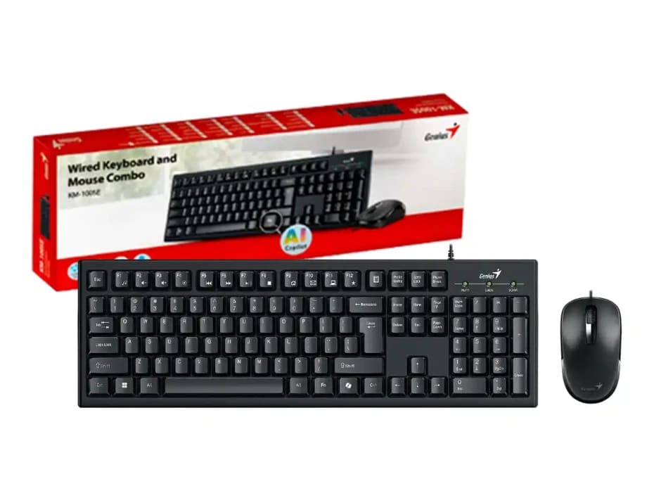 TECLADO GENIUS + MOUSE KM-100SE AI COPILOT USB SP BLACK (3133000)
