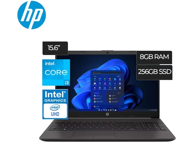 LAPTOP HP 250 G9 15.6 HD, I3-1215U 3.3GHZ, RAM 8GB DDR4, SSD 256GB NVME