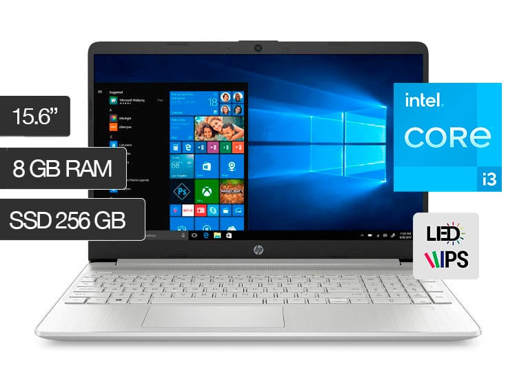 LAPTOP HP 15-DY2059LA 15.6" HD, I3-1115G4 3.0GHZ, RAM 8GB DDR4, SSD 256GB NVME