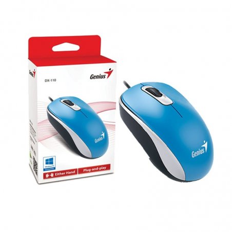 MOUSE GENIUS DX-110 USB, AZUL, 1000DPI