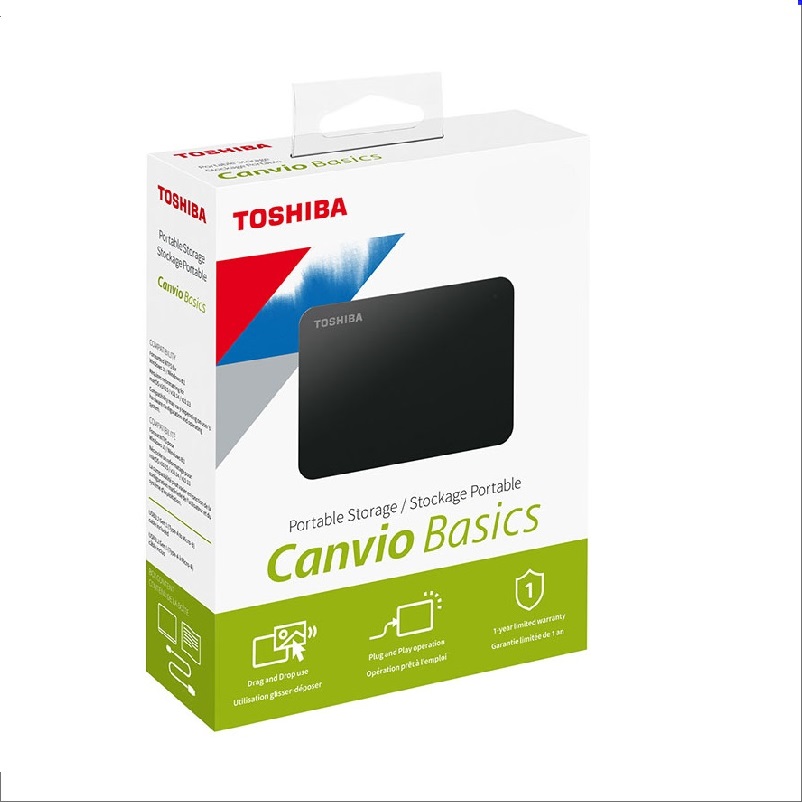DISCO DURO EXTERNO TOSHIBA CANVIO BASICS 1TB, USB 3.0, 2.5", NEGRO