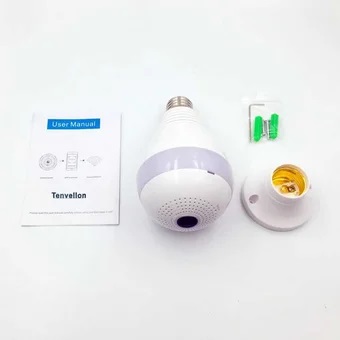 CAMARA TIPO FOCO LED M-380D-200W, 360°, WIFI, ALTAVOZ EN VIVO