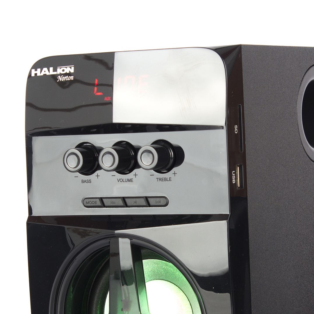 PARLANTE 2.1 HALION NORTON HA-K37 POWER 80W, LED, RADIO FM / BLUETOOTH / KARAOKE / USB /SD