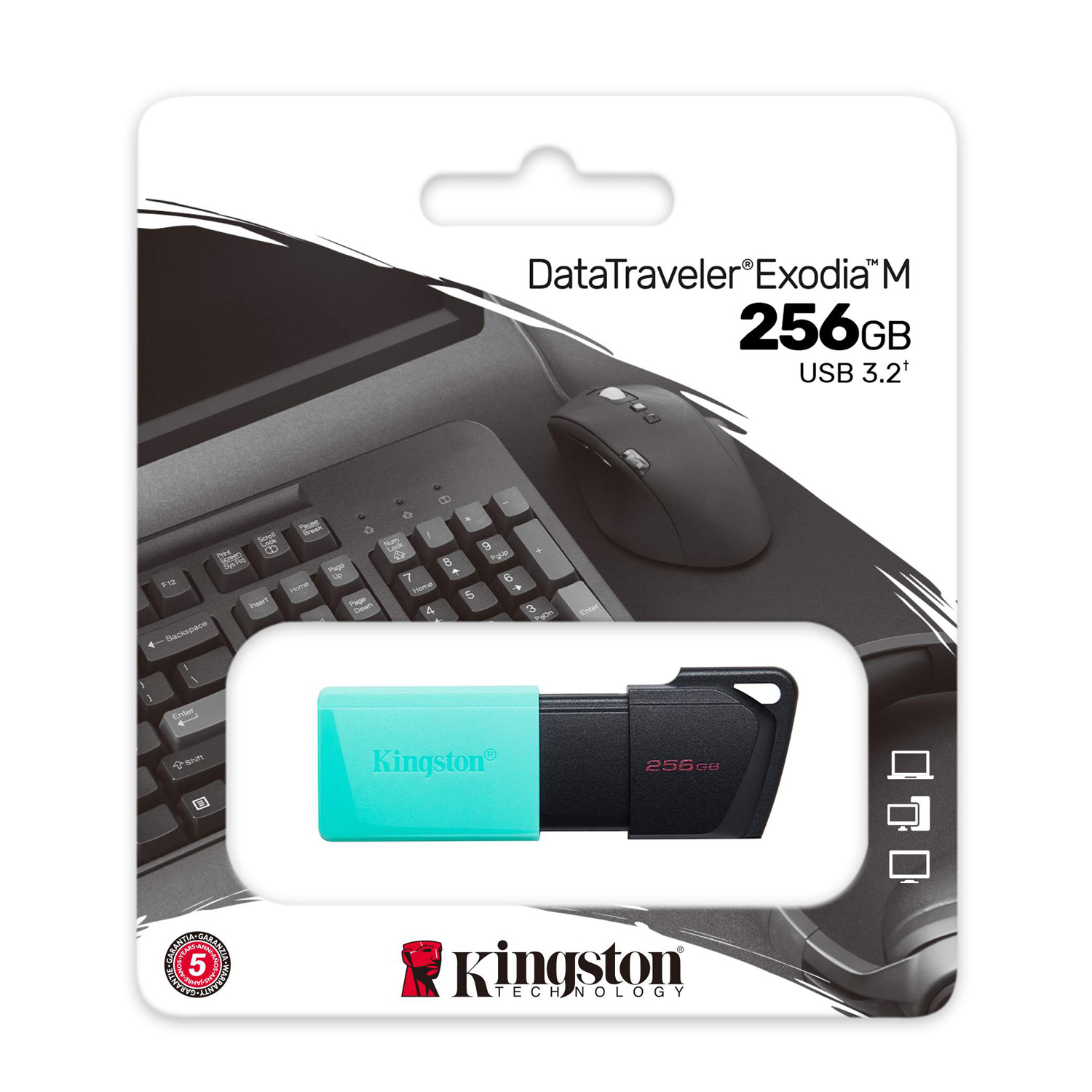 Memoria Flash USB Kingston DataTraveler Exodia M, 256GB, USB 3.2 Gen 1, Verde, DTXM/256GB