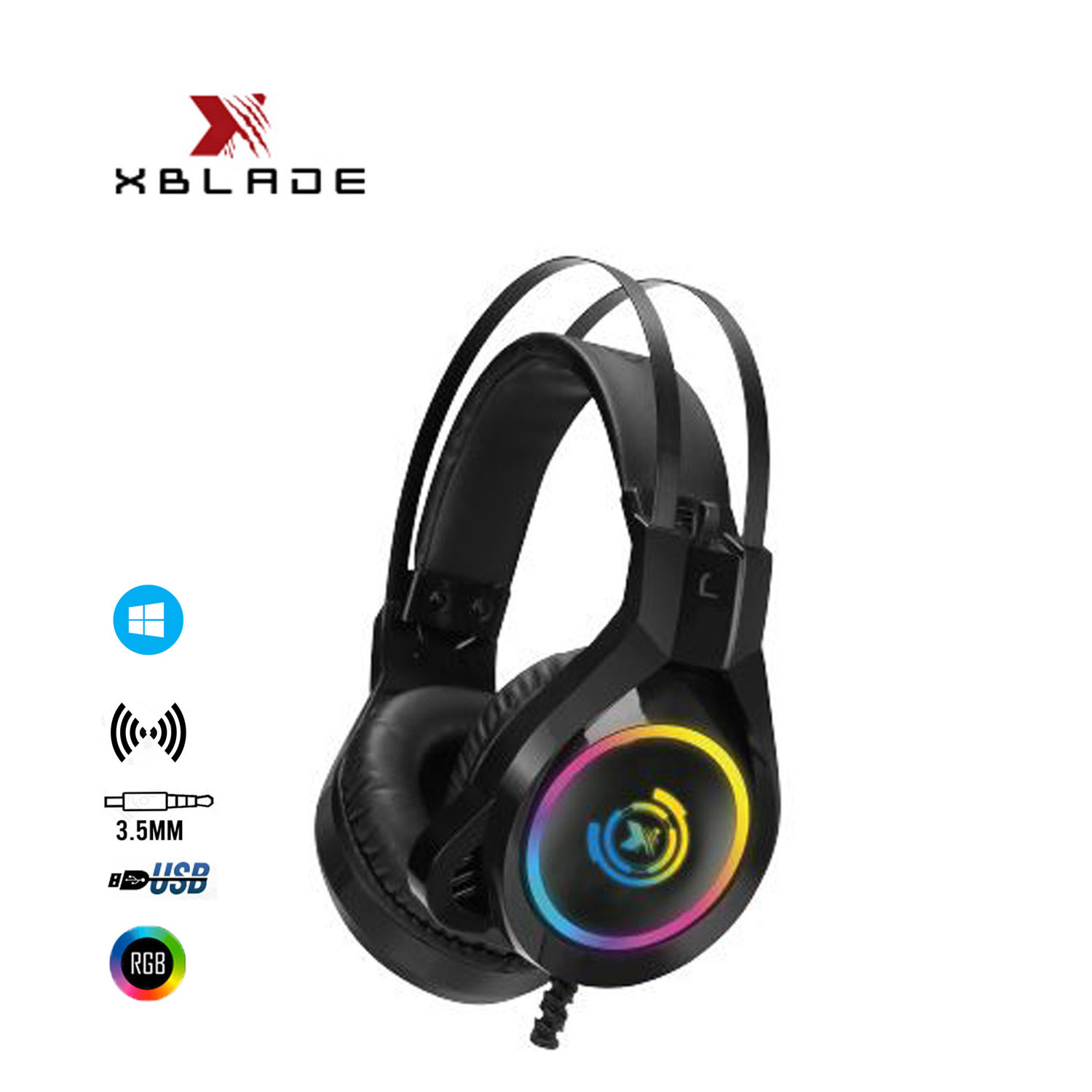 AUDIFONO CON MICROFONO GAMER XBLADE BANSHEE ESTÉREO RGB BLACK (GXB-HG8960)