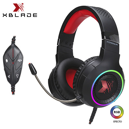AUDIFONO CON MICROFONO GAMER XBLADE ELITE PIRANHA 7.1, USB, VIBRACION, MULTICOLOR