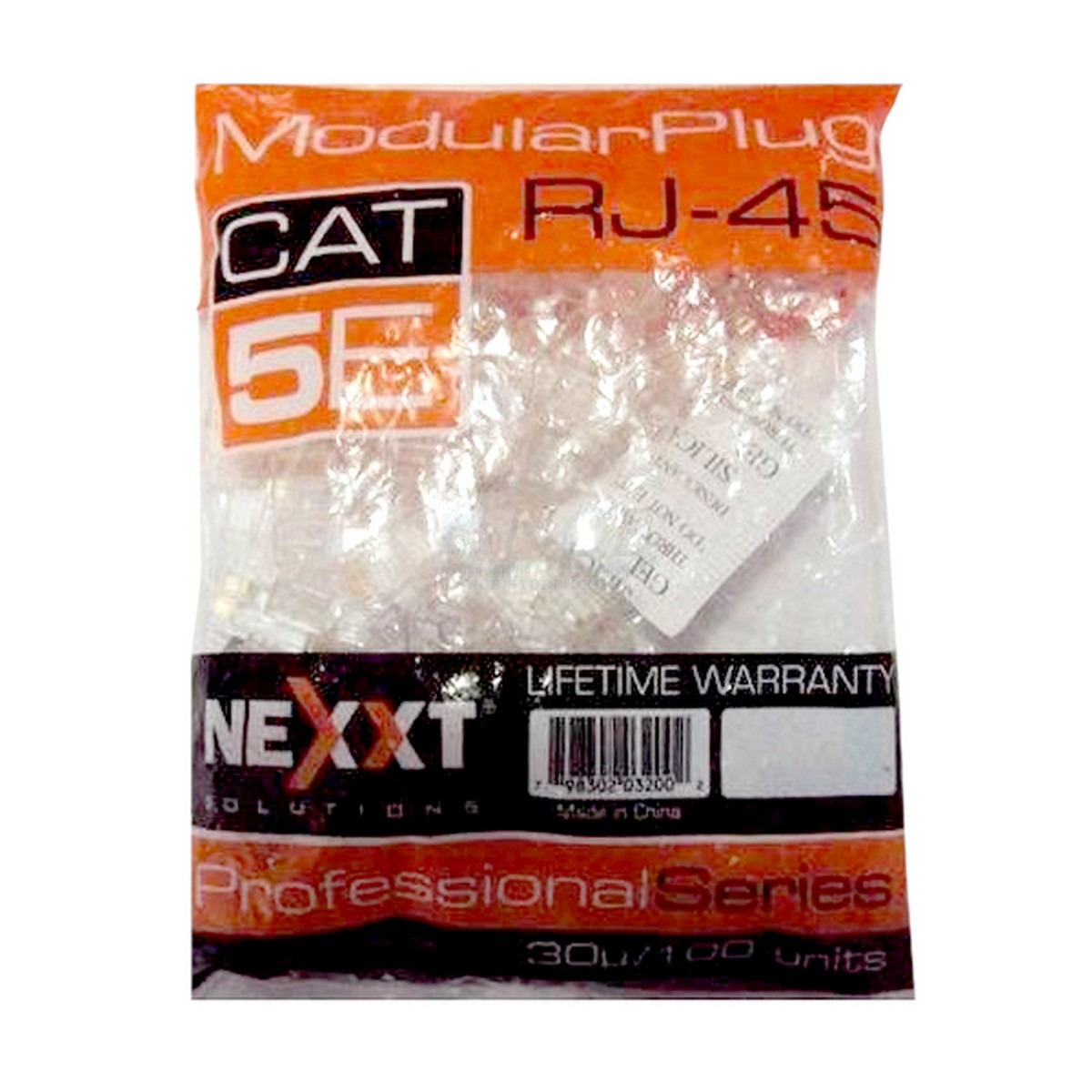 CONECTOR RJ45 NEXXT CAT. 5E 50U" - BOLSA X 100 UNIDADES