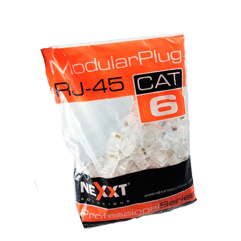 CONECTOR RJ45 NEXXT CAT6 - BOLSA X 100 UNIDADES
