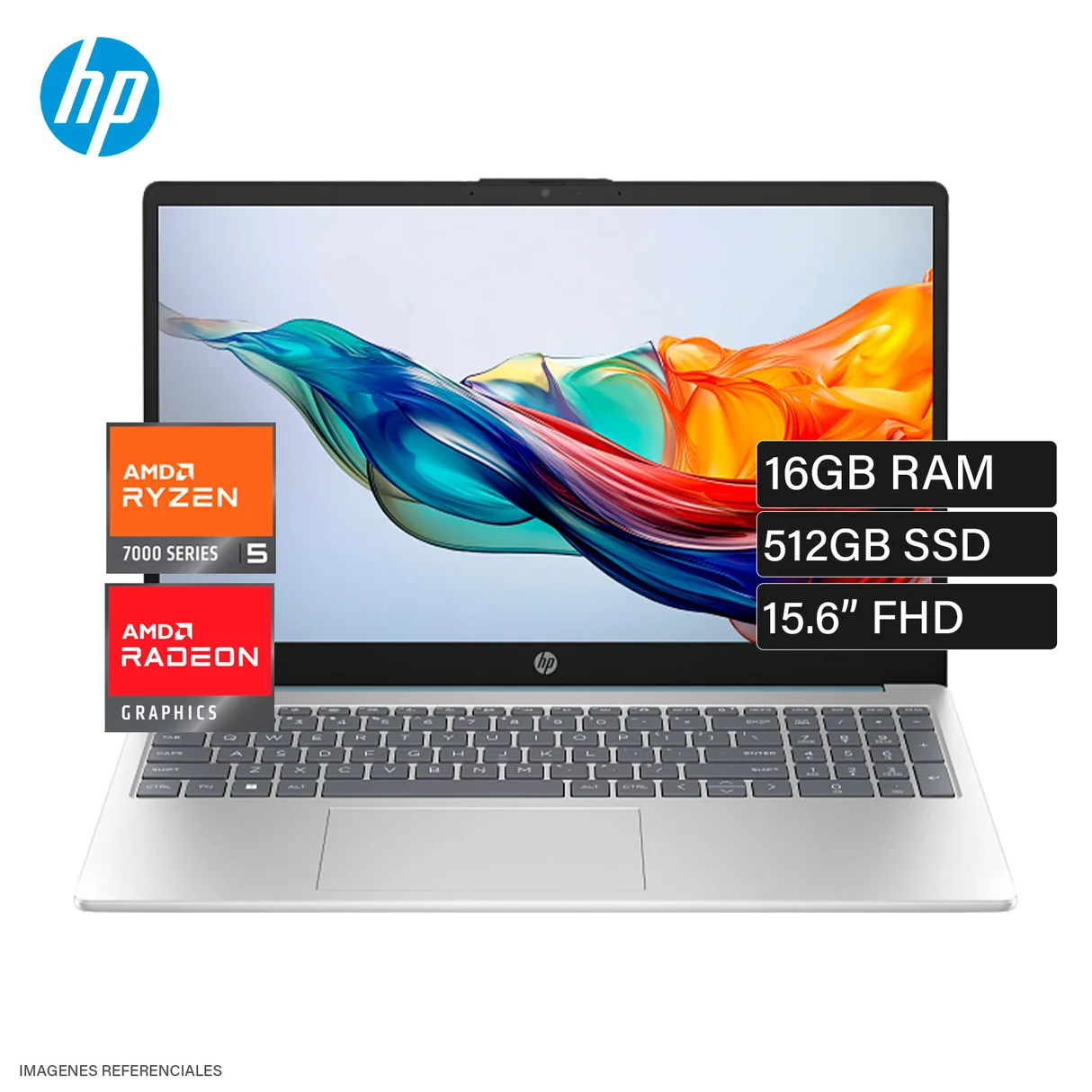 LAPTOP HP 15-FC0256LA RYZEN 5-7520U, RAM 16GB, SSD512GB, 15.6, B9TP9LA