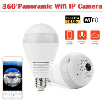 CAMARA TIPO FOCO LED M-380D-200W, 360°, WIFI, ALTAVOZ EN VIVO