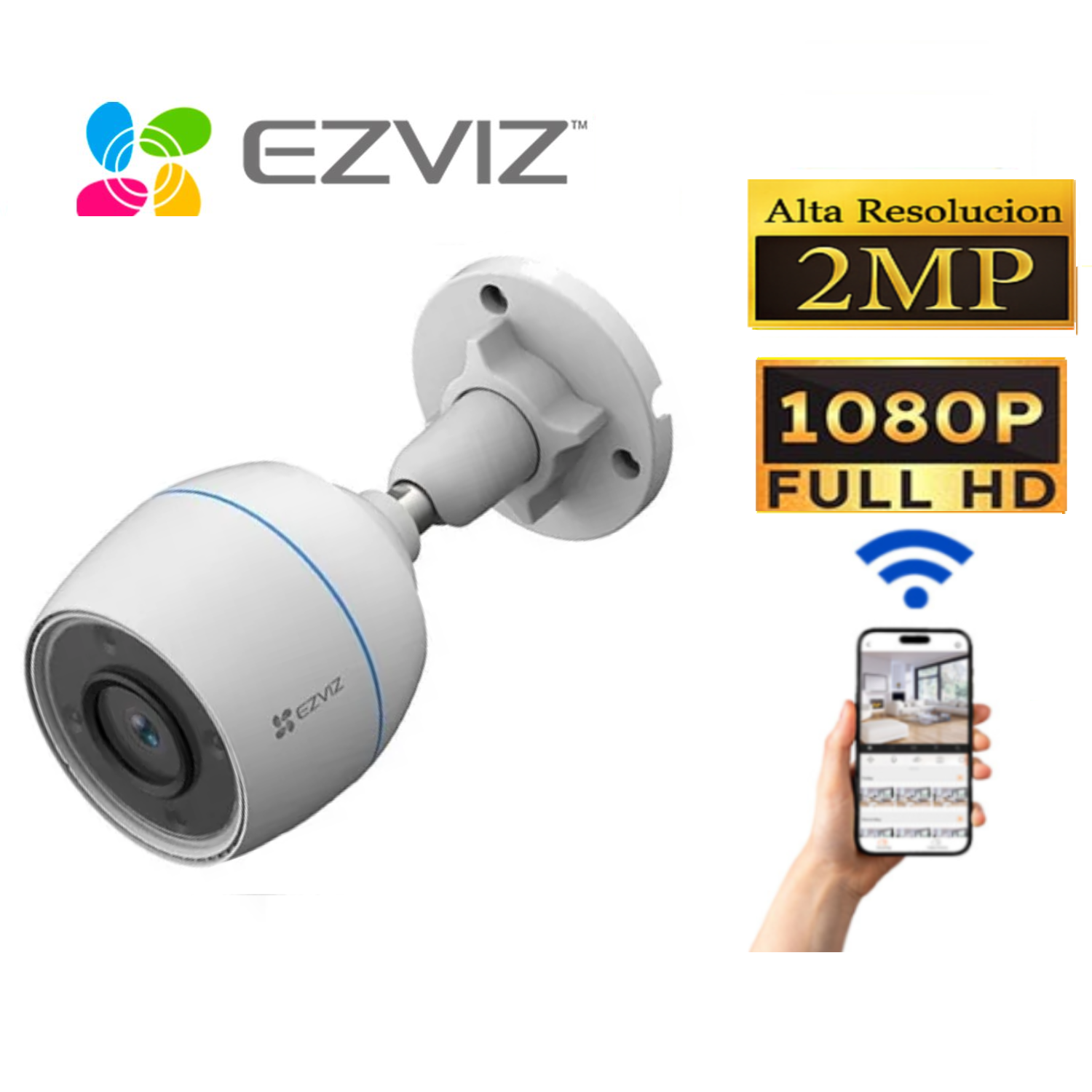 Cámara EZVIZ H3c, FHD 1080p 2mp, Wifi, Exterior, 2.8mm