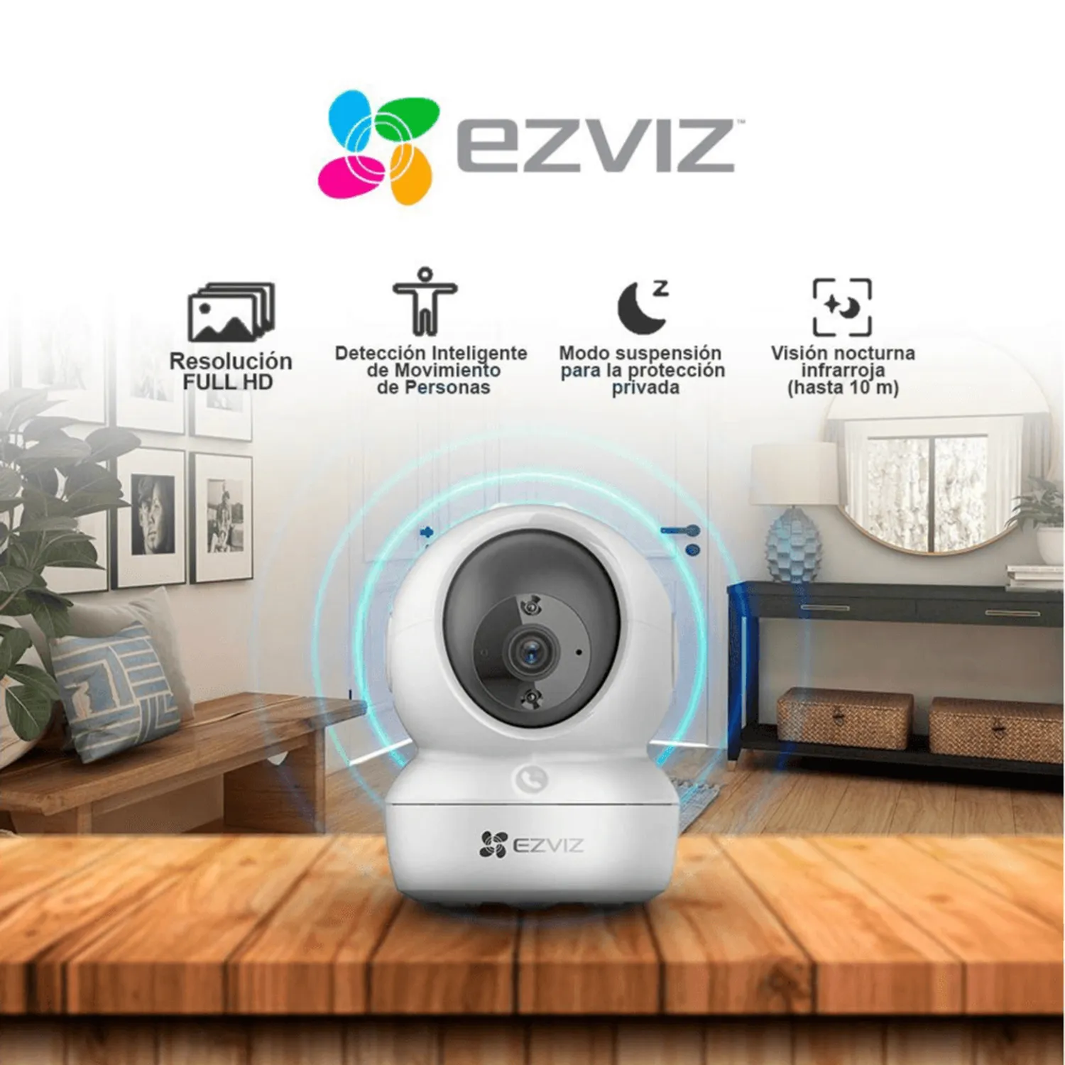 CAMARA EZVIZ H6C PRO FHD 1080P, WIFI, 360°, INTERIOR