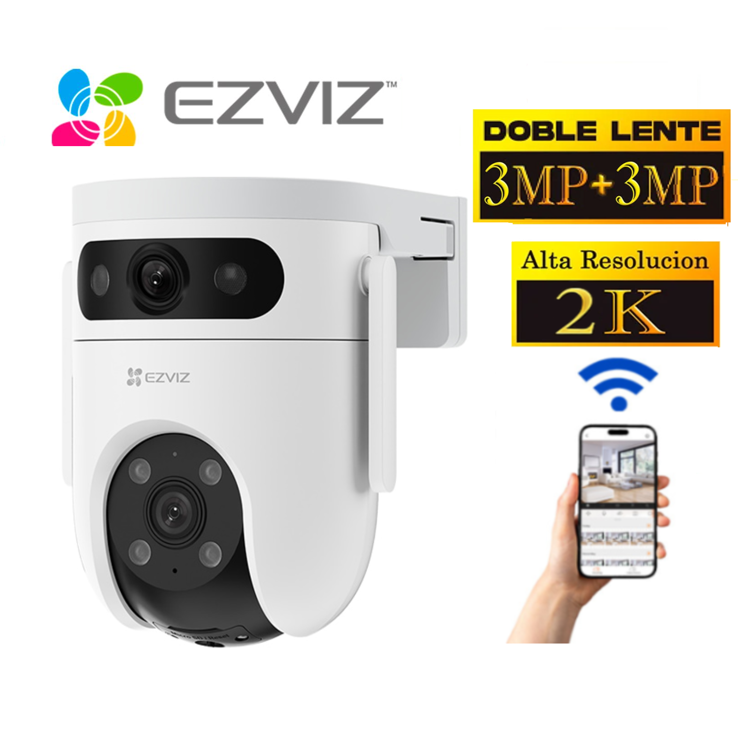 Camara IP EZVIZ CS-H9C-R100-8H33WKFL 6MP, PTZ, LENTE DUAL, EXTERIOR, WIFI, LENTE 2.8+6MM
