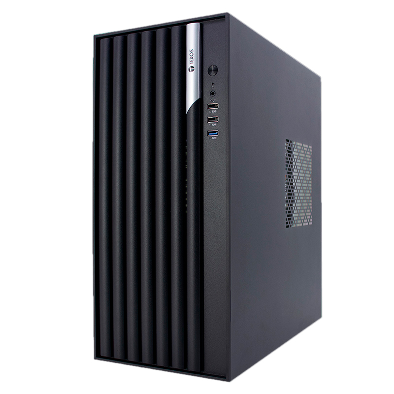 Case TEROS TE-1036S, Factor de forma ATX, 250 W, USB 3.0 / 2.0, audio, negro.