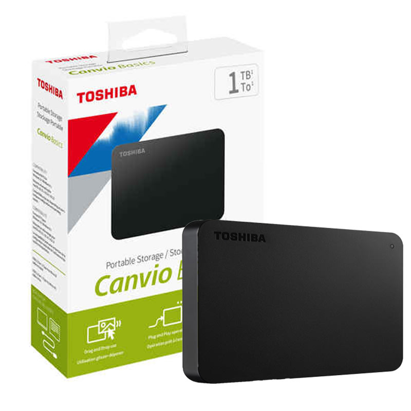 DISCO DURO EXTERNO TOSHIBA CANVIO BASICS 1TB, USB 3.0, 2.5", NEGRO