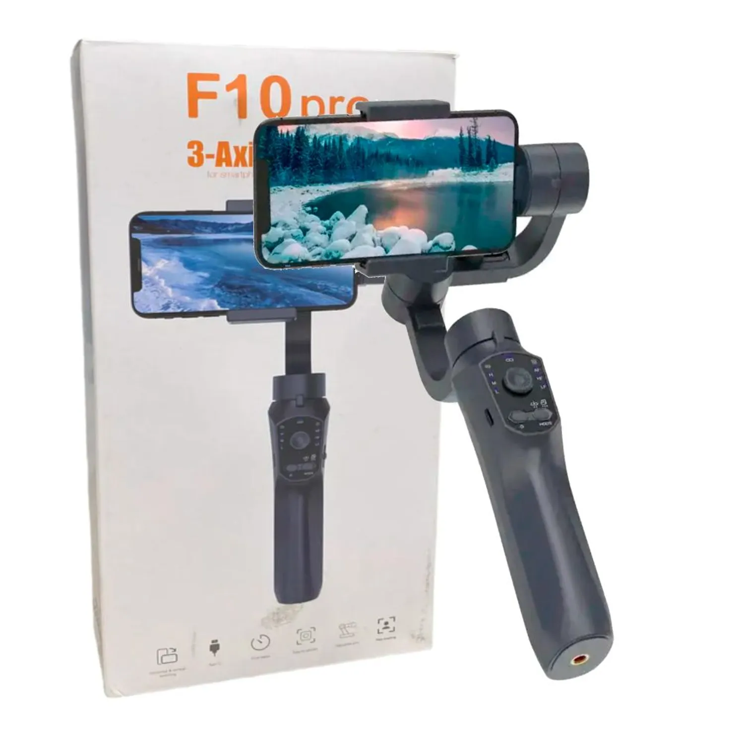 GIMBAL ESTABILIZADOR F10pro DE 3 EJES PARA CELULAR CON APP