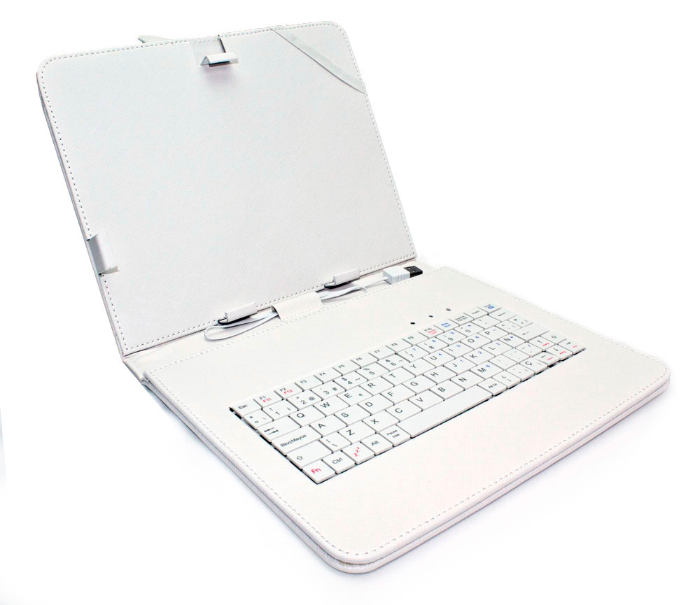 FUNDA TECLADO TABLET SKILL KC-137A-GY 7", MICRO USB, OEM, CREMA