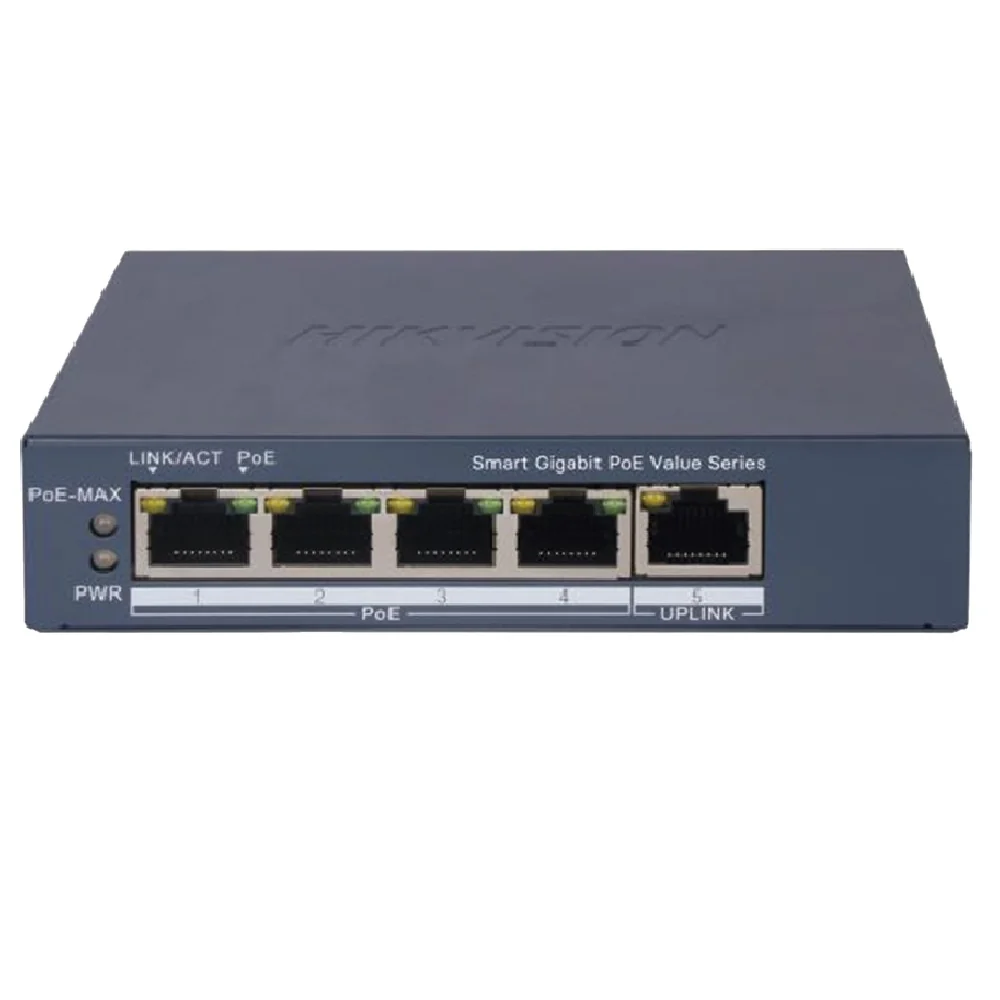 SMART SWITCH ADMINIS 4 POE ALL 1000M (1G) + 1 UP RJ45 GIGABITE - 45W - BAJO CONSUMO