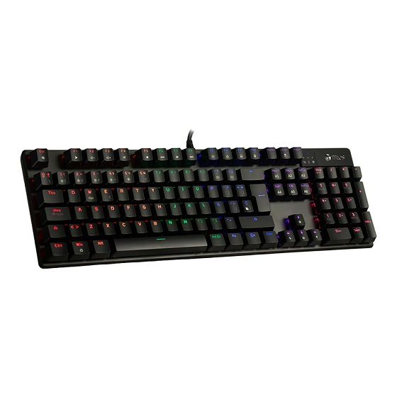 Teclado gamer TEROS TE-4074G, RGB, USB 2.0, negro