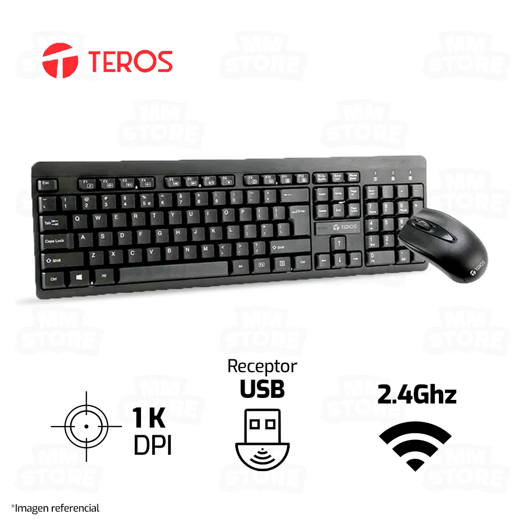 Kit Inalámbrico Multimendia Teclado + Mouse TE4061N, 2.4GHz, Receptor nano USB, Negro.
