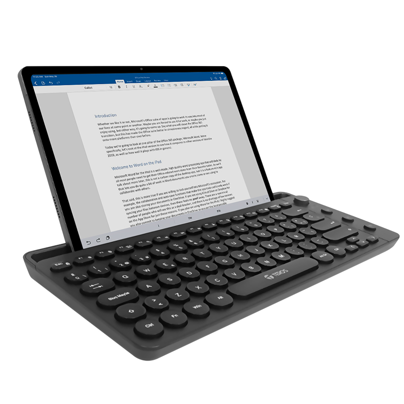 Teclado, Teros, TE-4064, Inalámbrico, 2.4GHZ + BT 3.0 + BT 5.2, 80 Teclas, Negro