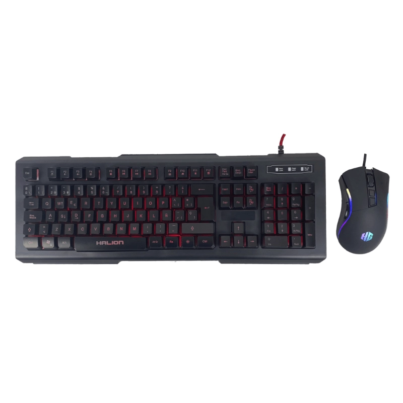 KIT TECLADO Y MOUSE GAMER HALION MIRAGE HA-810C, 7LED, RGB