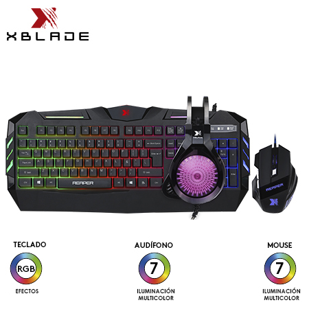 KIT GAMING XBLADE 4 EN 1 REAPER V2 ILUMINADO GXB-KMHP509