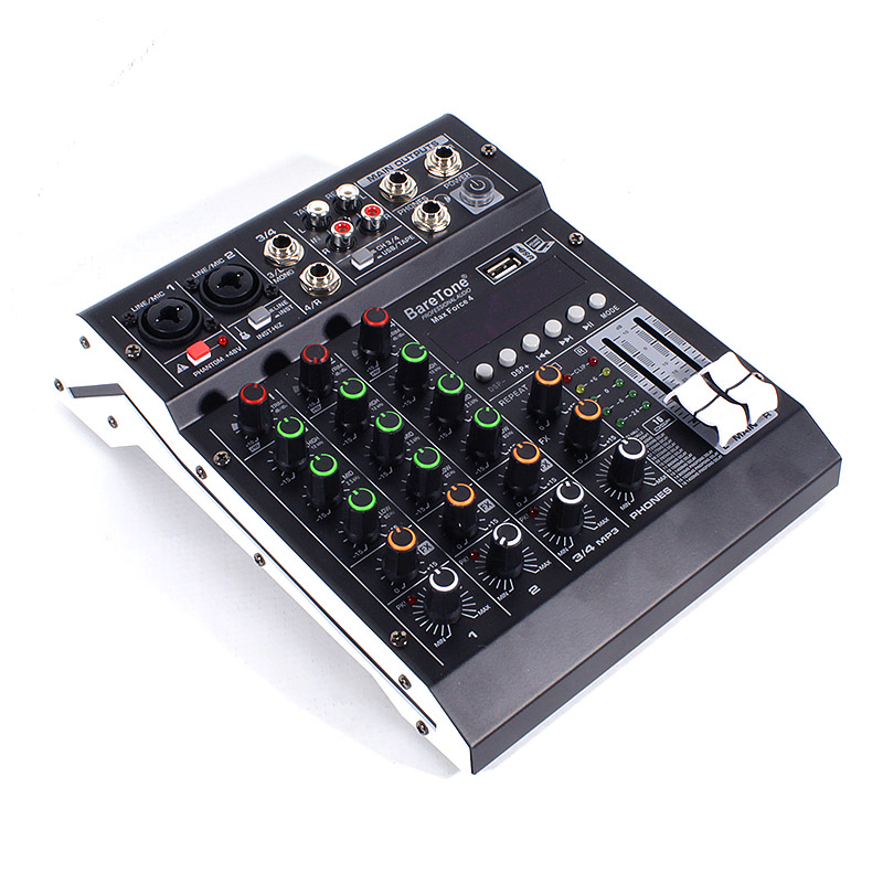 MEZCLADORA DE AUDIO BARETONE MAX FORCE 4, 4 CANALES