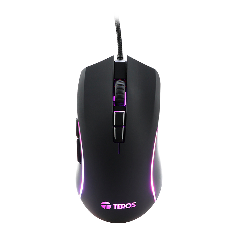 MOUSE ÓPTICO TEROS TE-5160N, 6400DPI, RGB, USB, 7 BOTONES