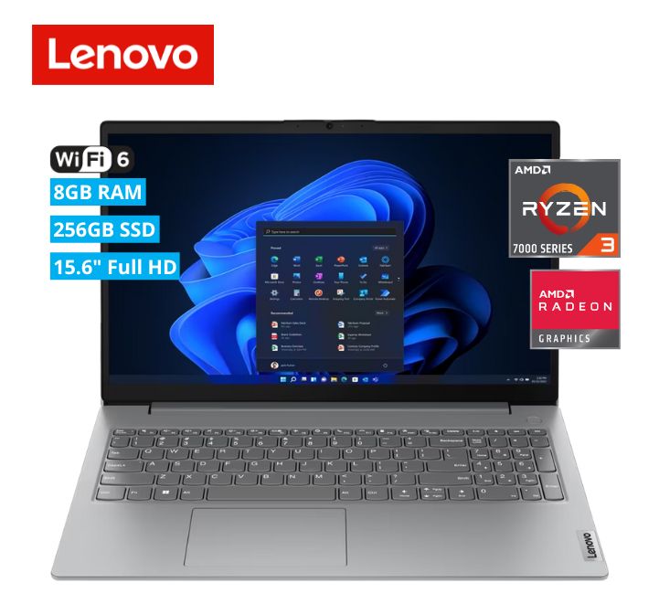 Laptop Lenovo V15 G4 AMN 15.6" FHD, Ryzen 3 7320U 4.1GHz, Ram 8GB DDR5, SSD 256GB NVMe M.2