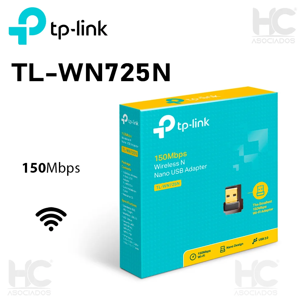 NANO ADAPTADOR INALÁMBRICO TP-LINK TL-WN725N, N, 150MBPS, 2.4 GHZ, 802.11 B/G/N, USB 2.0.