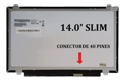 PANTALLA PARA NOTEBOOK DE 14" LED SLIM, 40 PINES