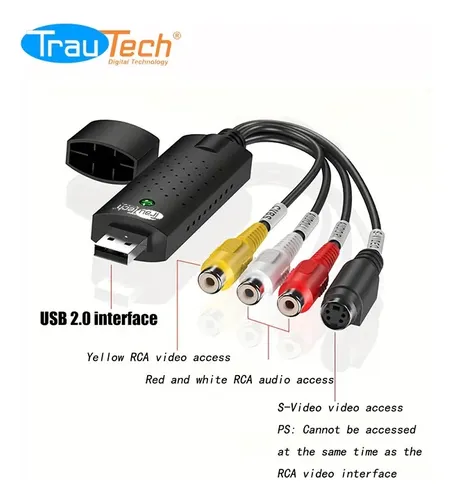 CAPTURADOR AUDIO Y VIDEO RCA A USBTRAUTECH