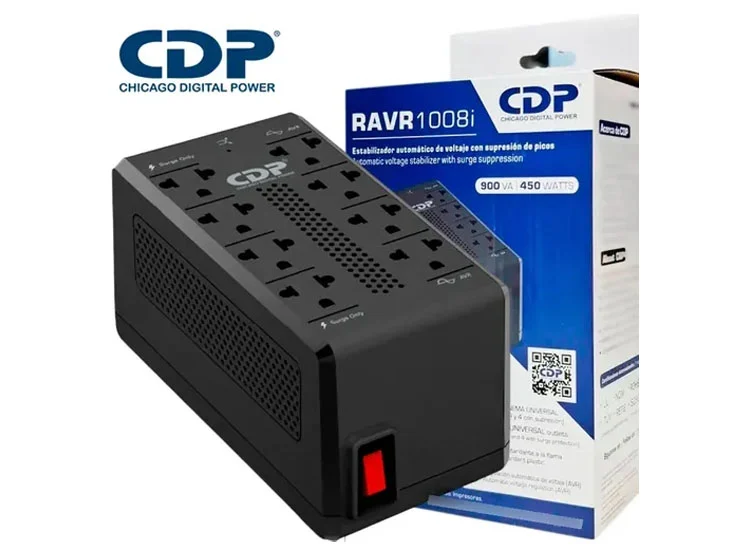 Estabilizador con supresion de picos CDP RAVR 1008i, 900VA/450Watts