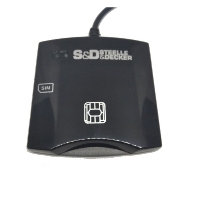 LECTORA DE TARJETA INTELIGENTE, (Smart Card Reader, Lector DNI electronico multifuncion) N68, negro, Steelle & Decker