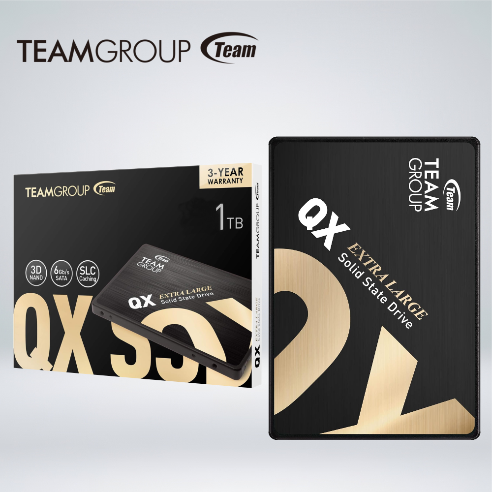 UNIDAD DE ESTADO SOLIDO TEAMGROUP QX, 1TB, QLC 3D, SATA 6.0 GB/S, 2.5", SLC, DC +5V