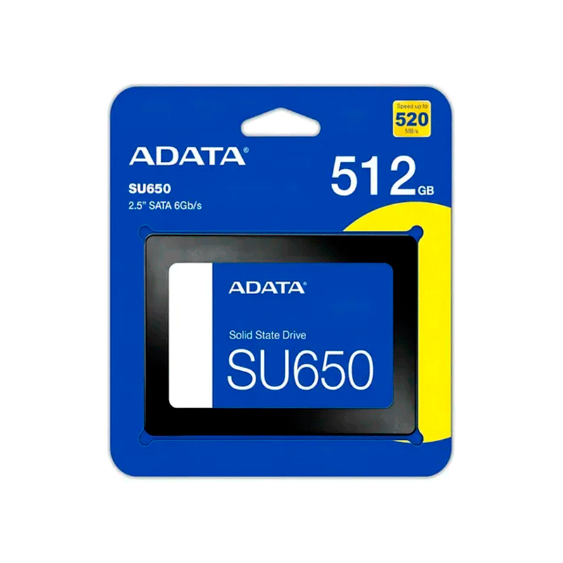 Unidad en estado solido (SSD) ADATA Ultimate SU650 512GB SATA 6Gb/s (SATA III), 2.5", ECC
