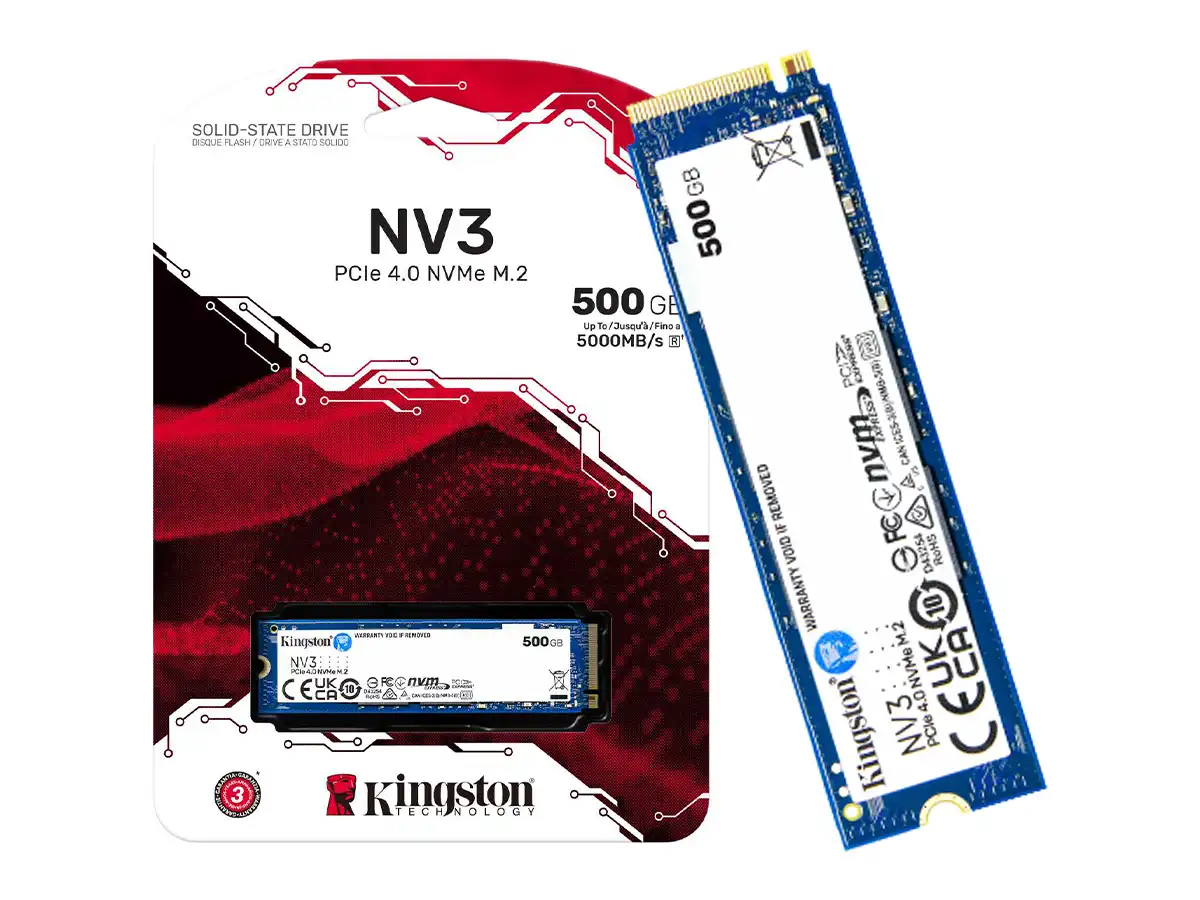 Unidad en estado solido Kingston 500GB NV3 PCIe 4.0 NVMe M.2 SSD