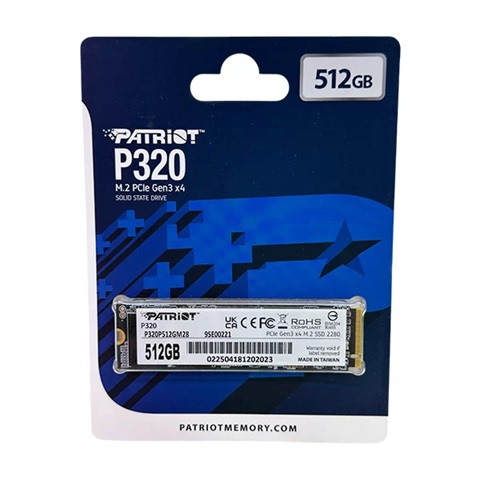 Unidad en estado sólido PATRIOT P320, 256GB, M.2 2280 PCIe Gen 3 x4 NVMe 1.3